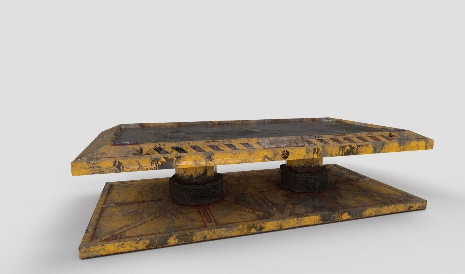 Industrial Table Low-poly 3D model_0