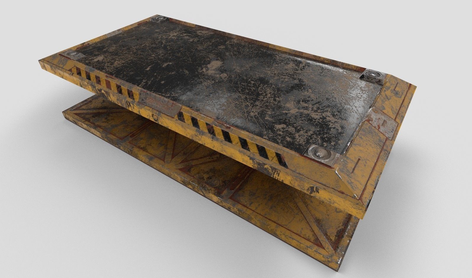 Industrial Table Low-poly 3D model_3