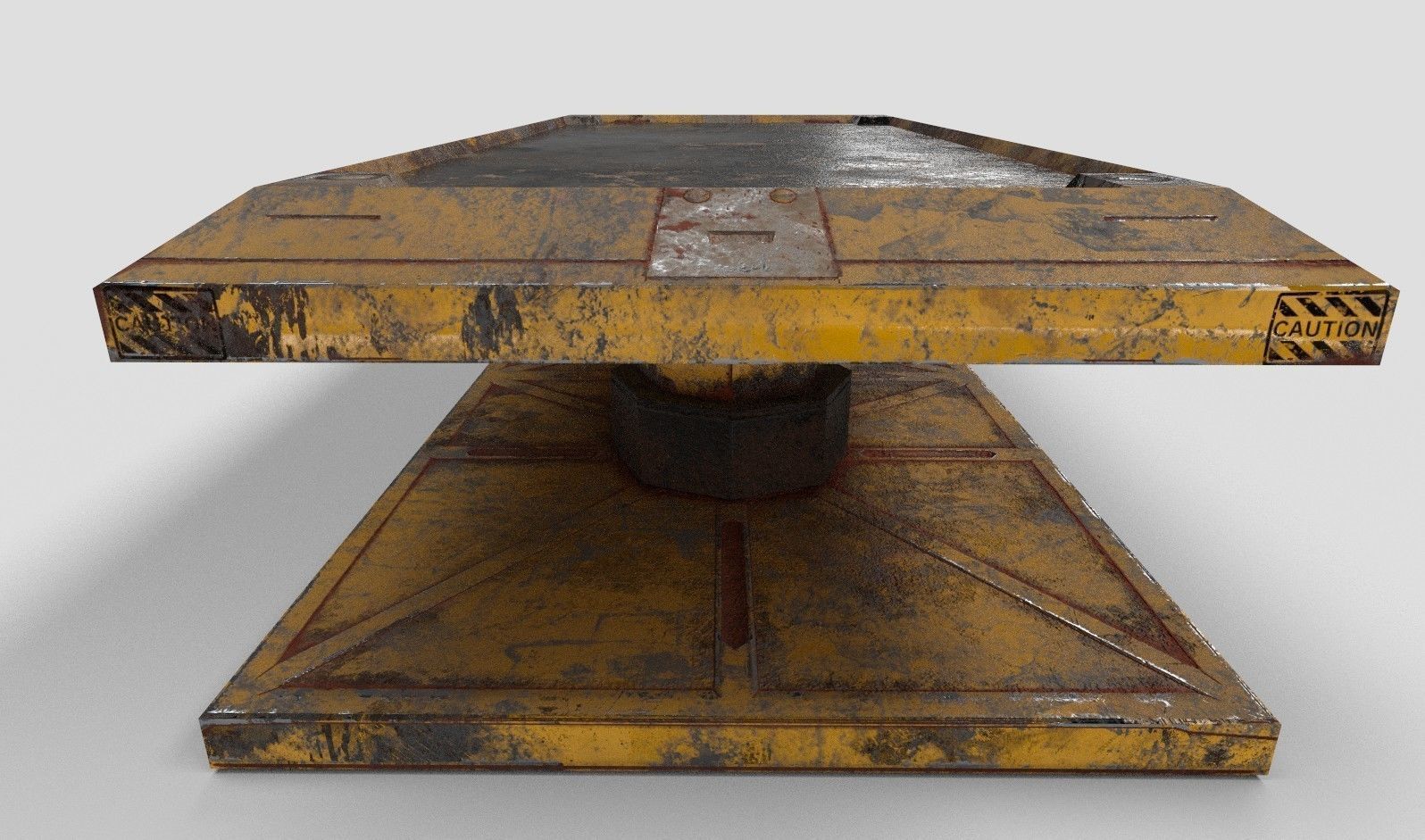 Industrial Table Low-poly 3D model_4