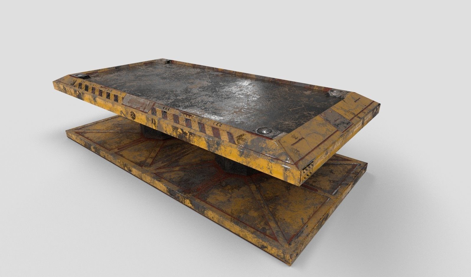 Industrial Table Low-poly 3D model_2