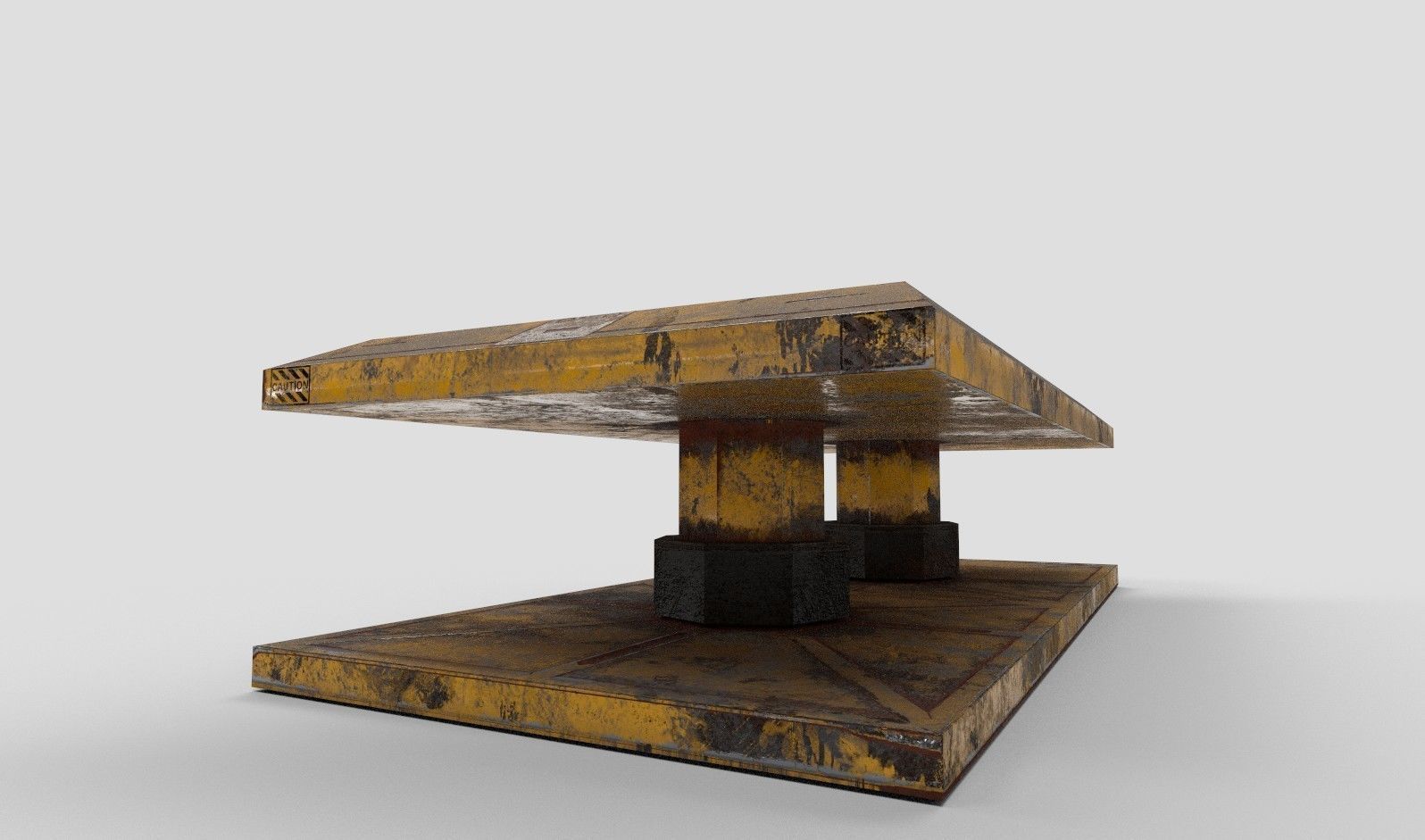 Industrial Table Low-poly 3D model_1