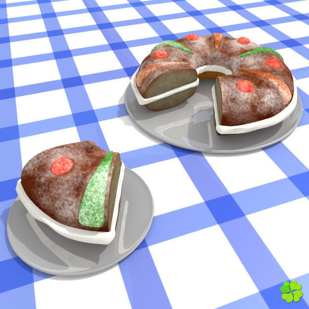 King cake low poly Low-poly 3D model_16