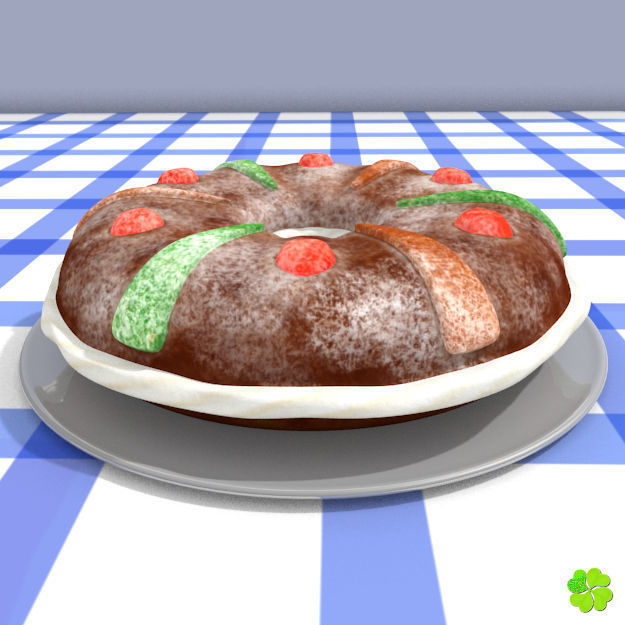 King cake low poly Low-poly 3D model_6