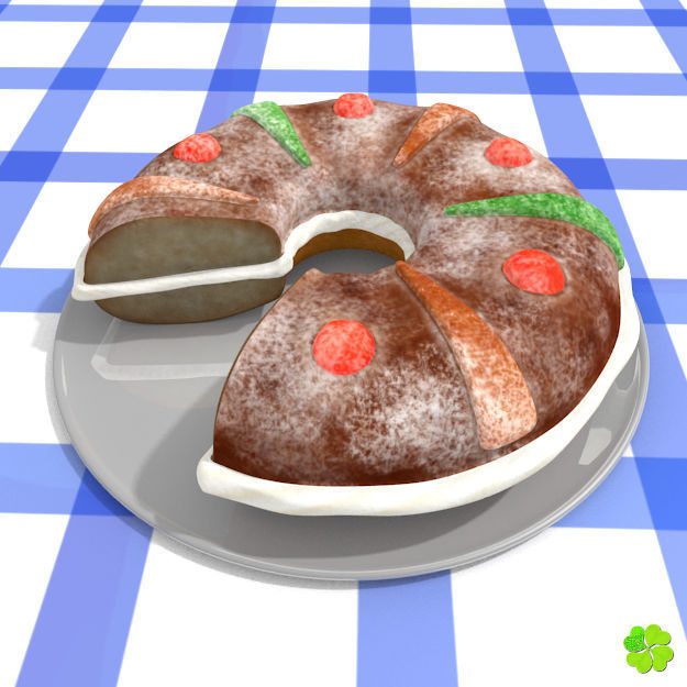 King cake low poly Low-poly 3D model_3