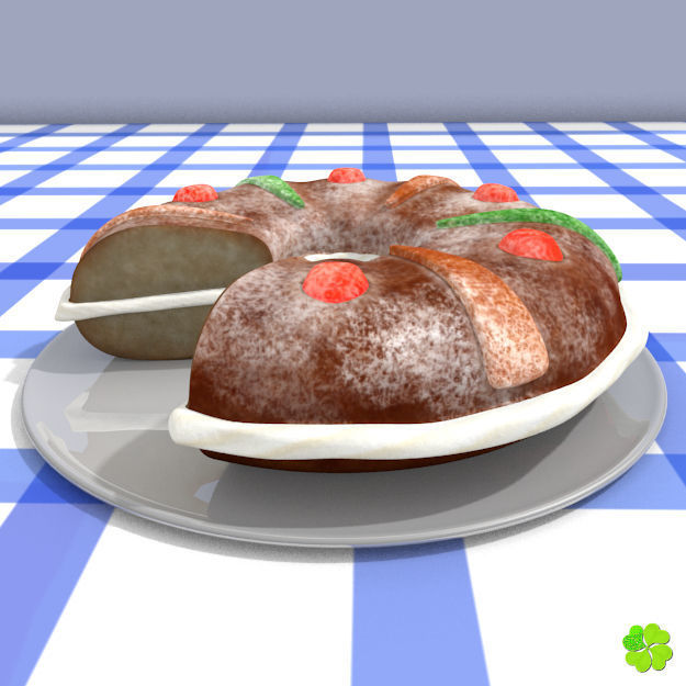 King cake low poly Low-poly 3D model_7