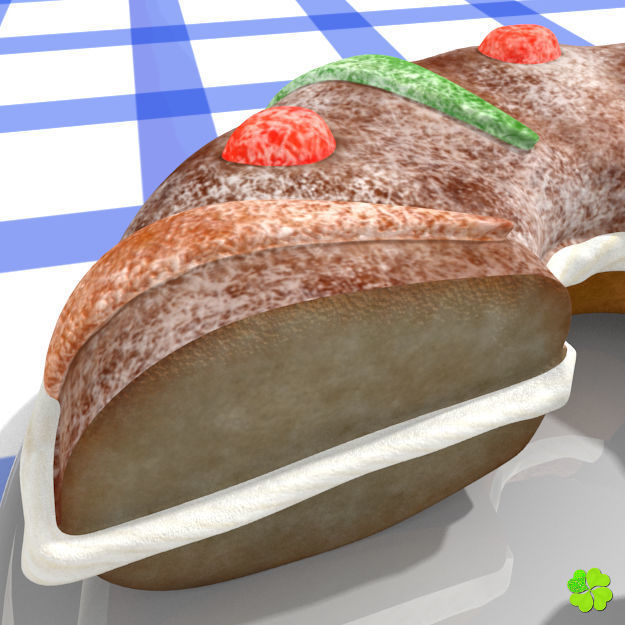 King cake low poly Low-poly 3D model_5
