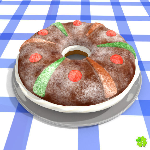 King cake low poly Low-poly 3D model_2