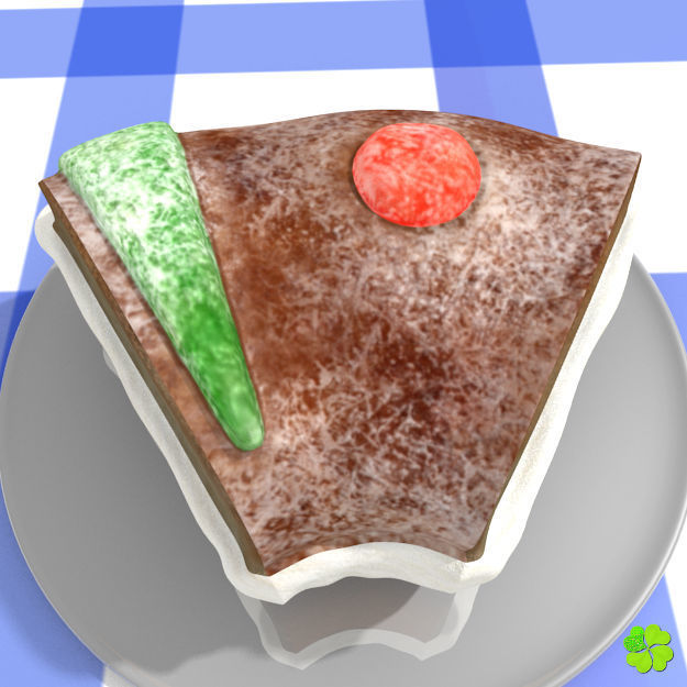 King cake low poly Low-poly 3D model_4
