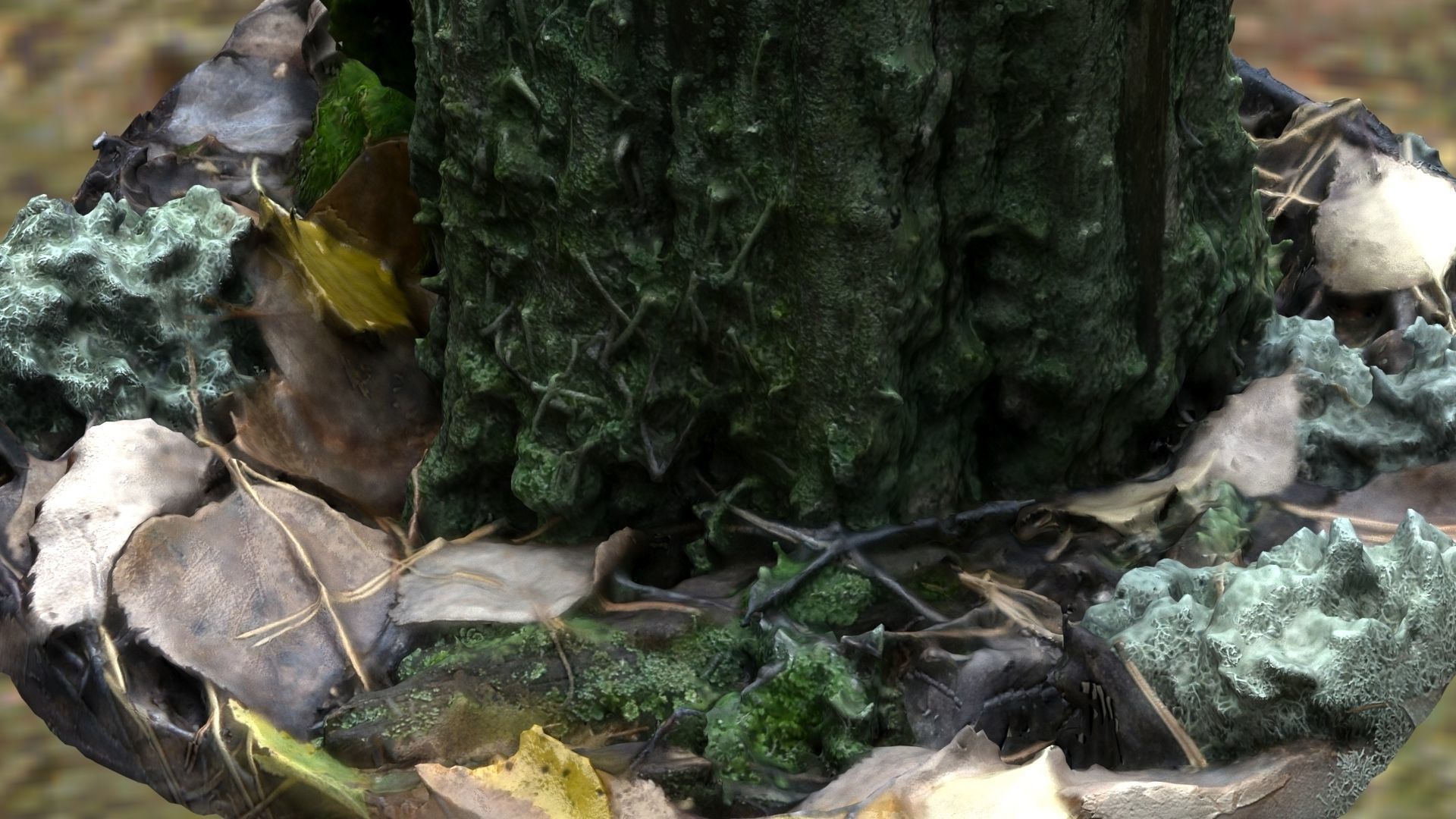 Stump with moss 3D model_5