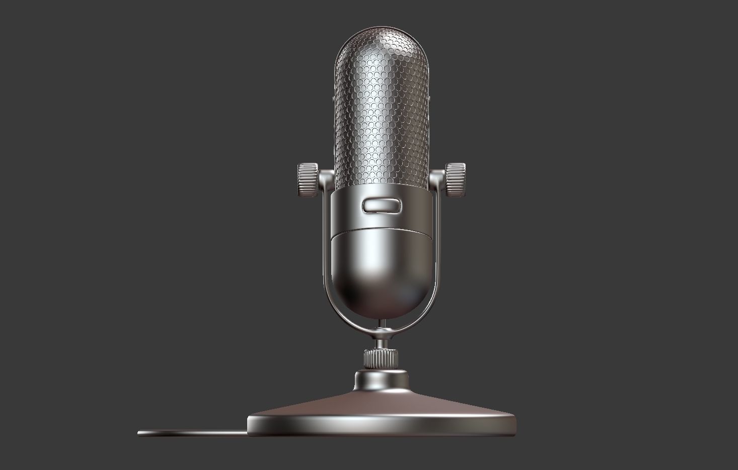 Vintage Microphone 3D model_6