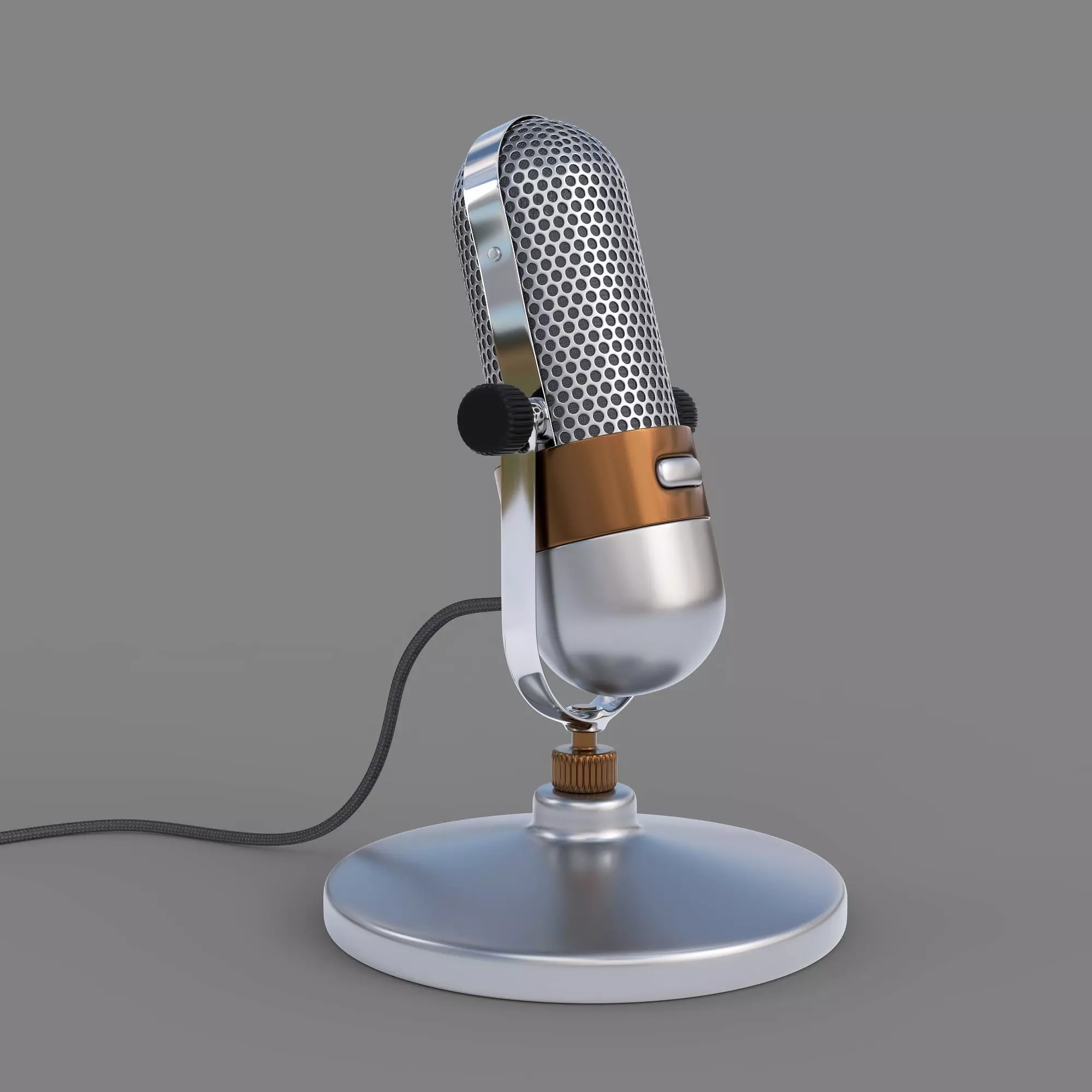 Vintage Microphone 3D model_0