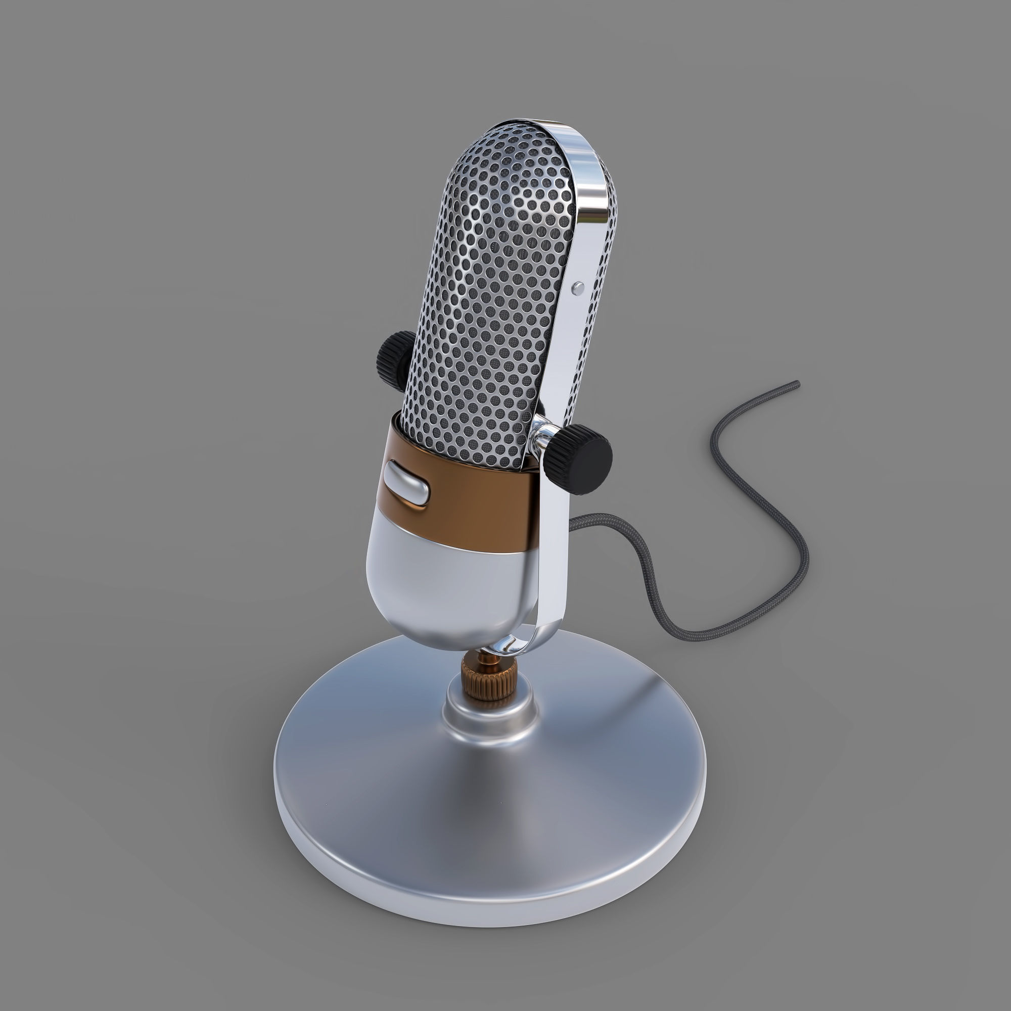 Vintage Microphone 3D model_2