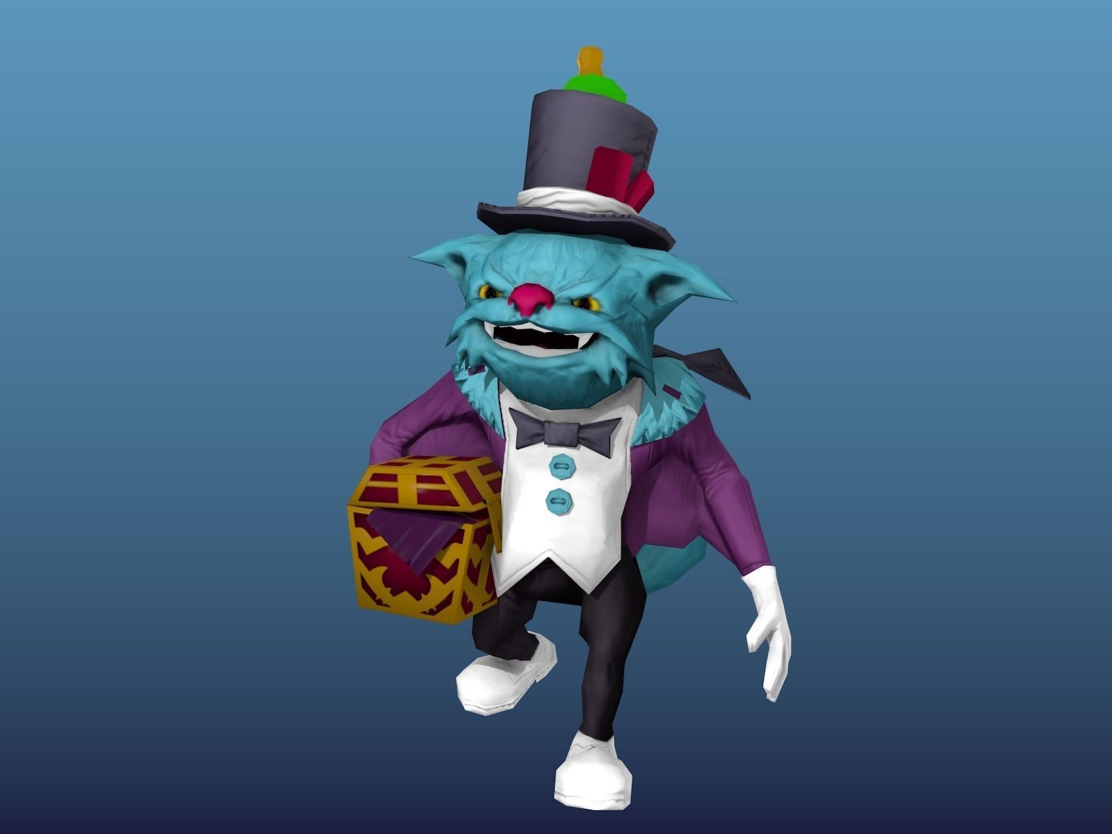 Angry cat  Low-poly 3D model_0