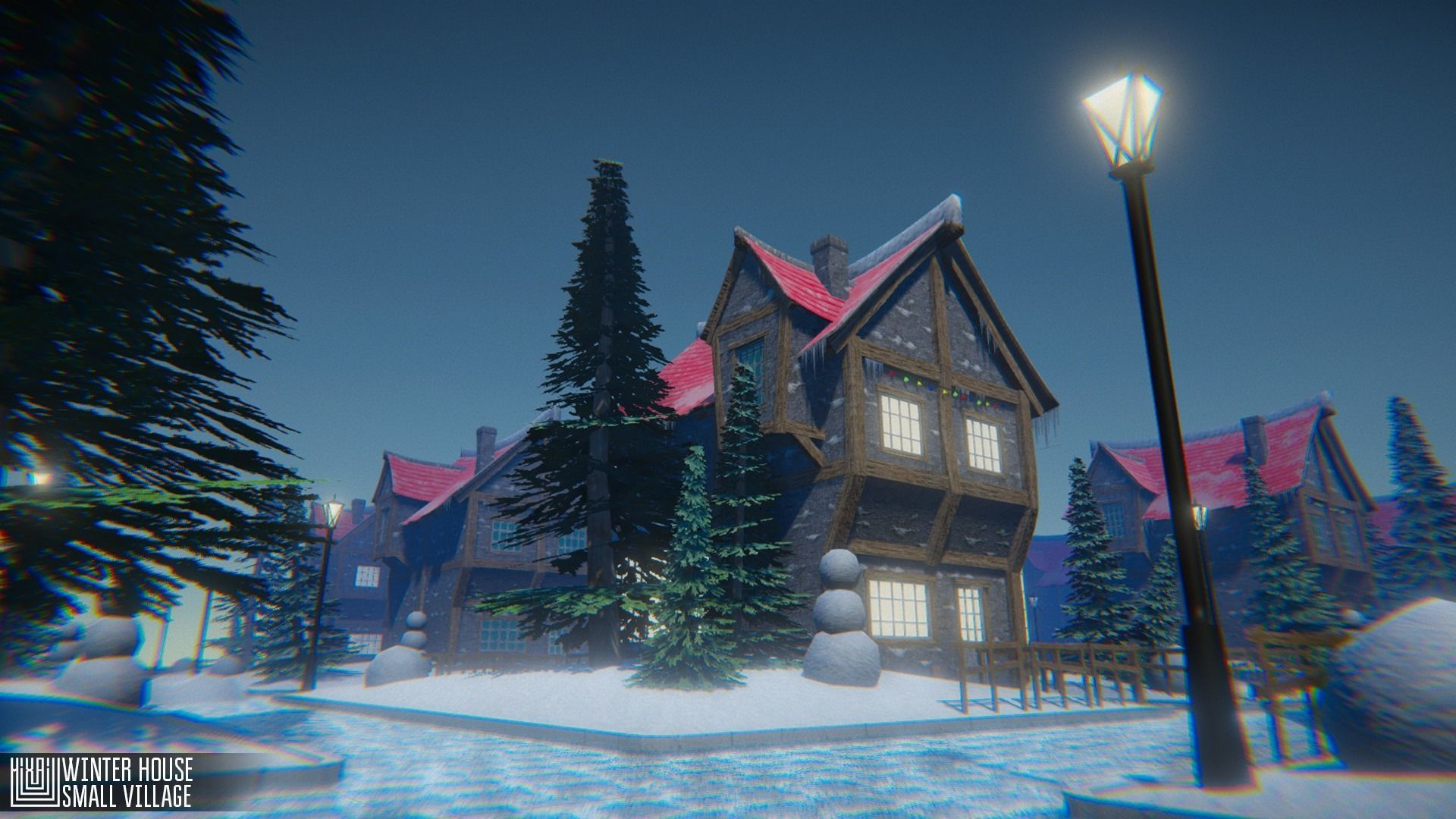 Winter House Low-poly 3D model_7