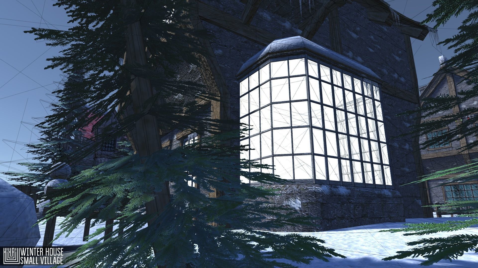 Winter House Low-poly 3D model_10