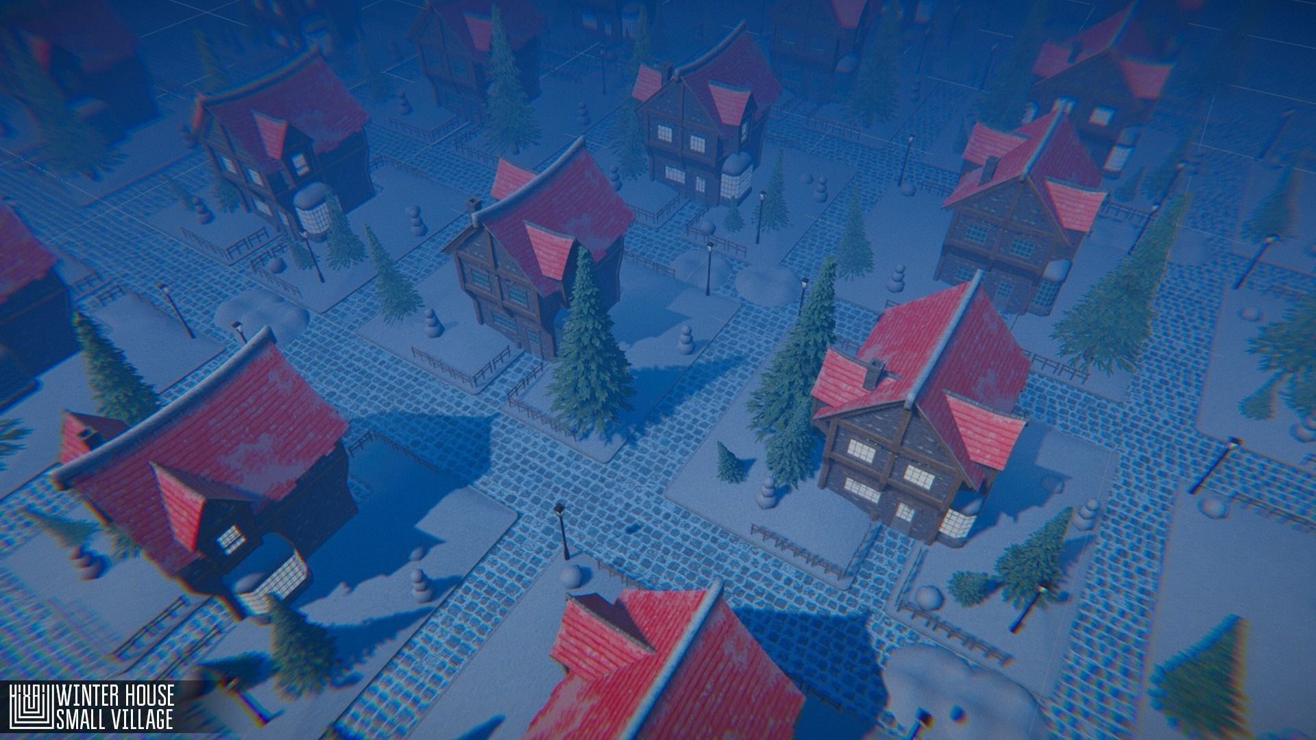 Winter House Low-poly 3D model_1