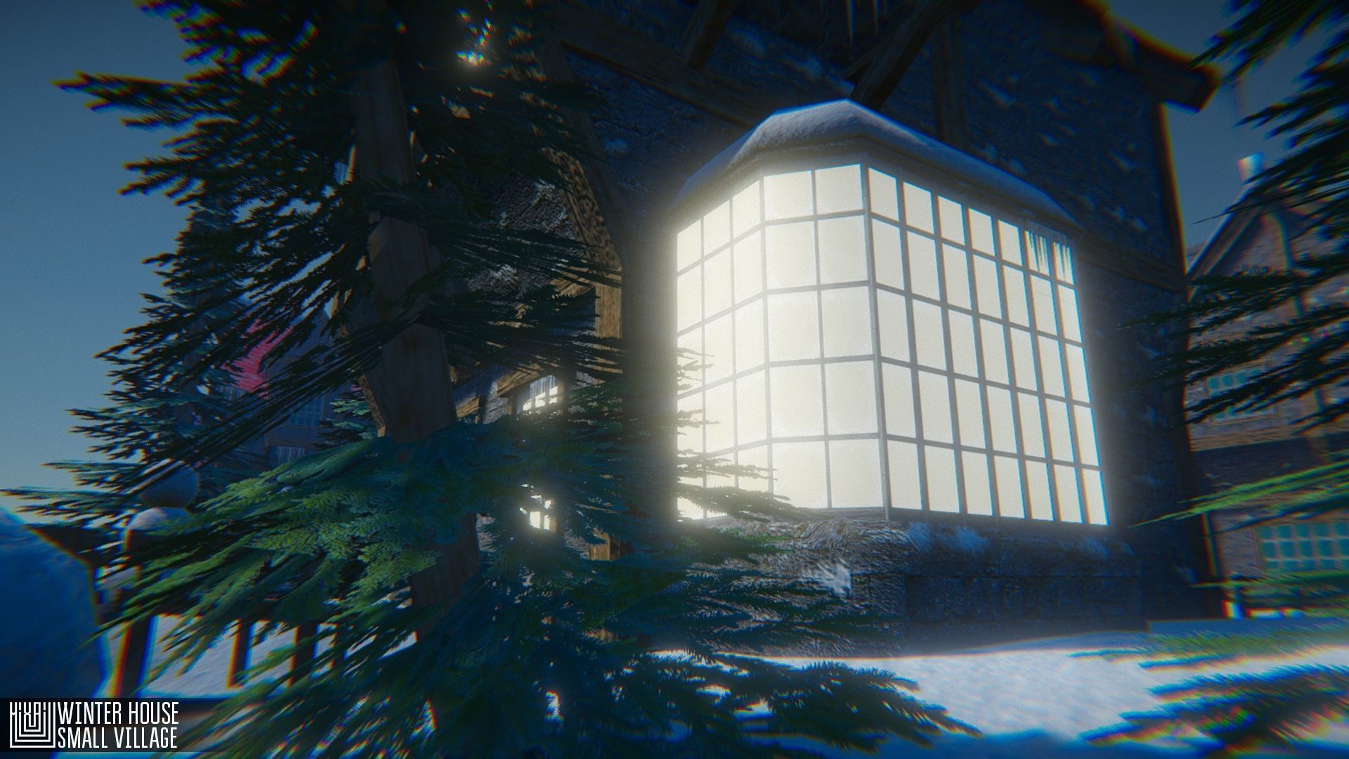 Winter House Low-poly 3D model_11