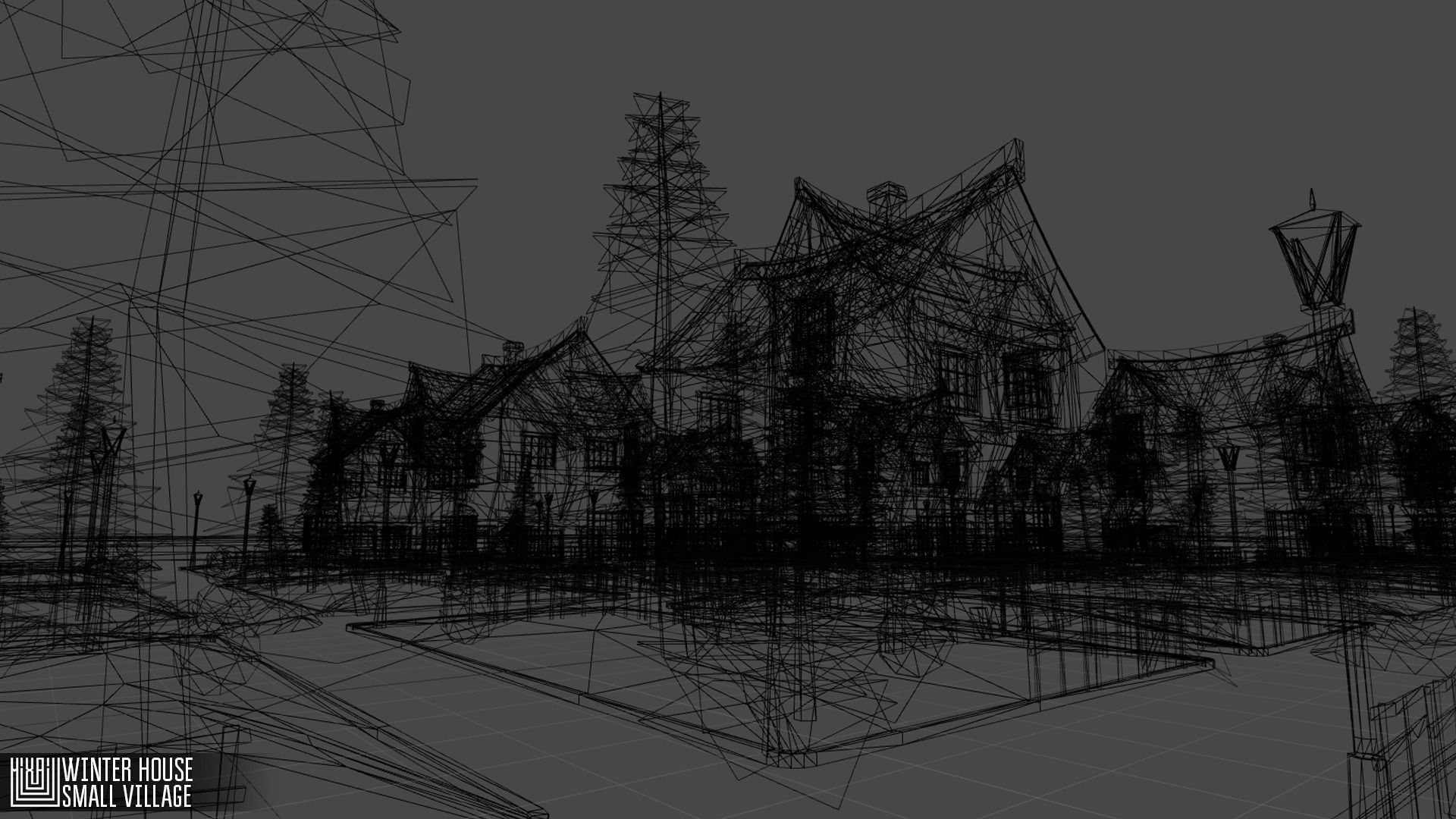 Winter House Low-poly 3D model_8