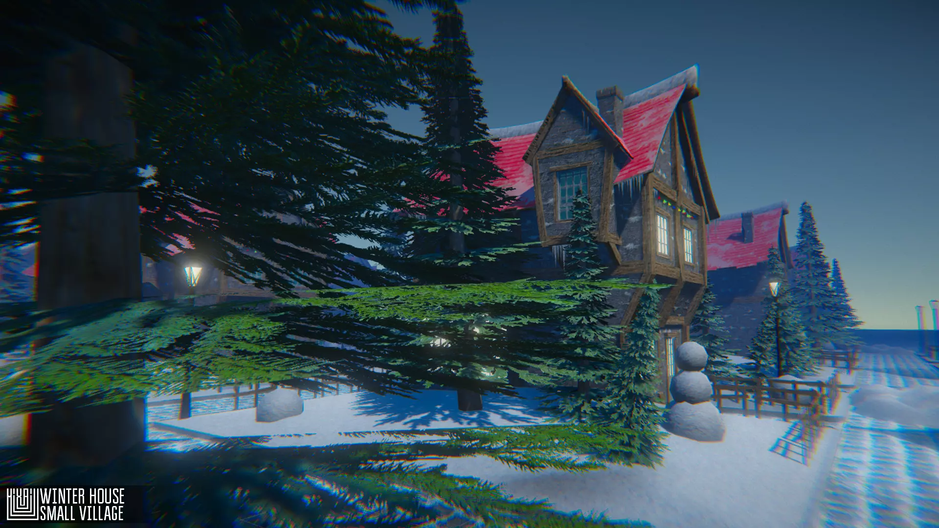 Winter House Low-poly 3D model_0