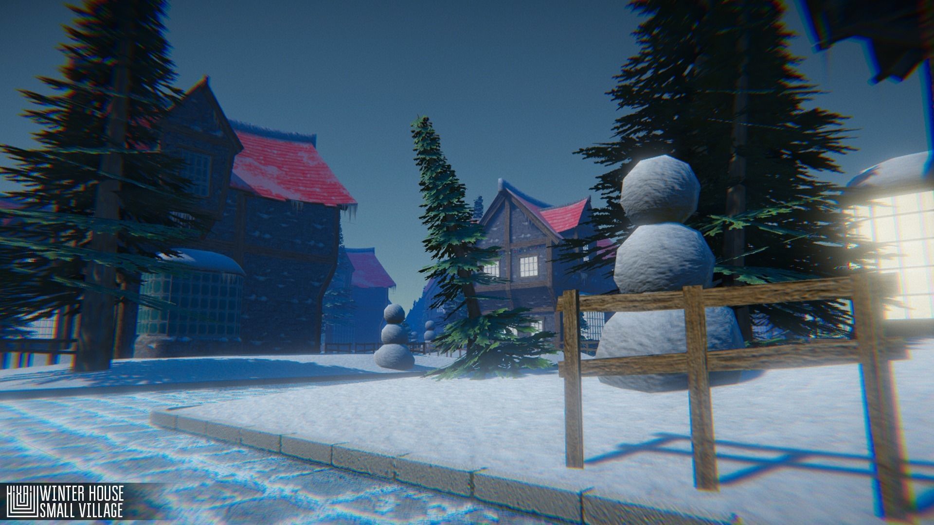 Winter House Low-poly 3D model_12