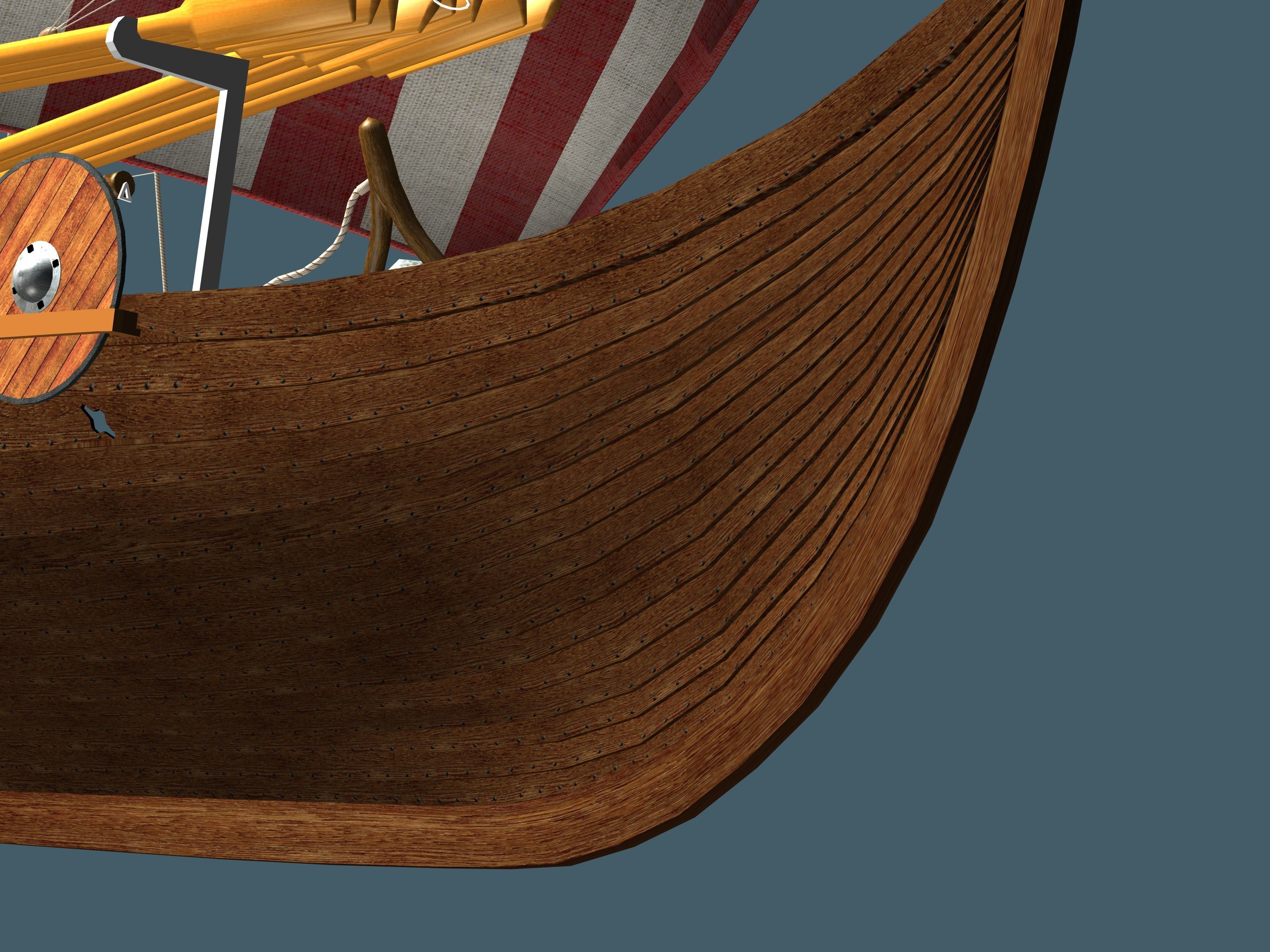 Viking Longship - Drakkar Low-poly 3D model_26
