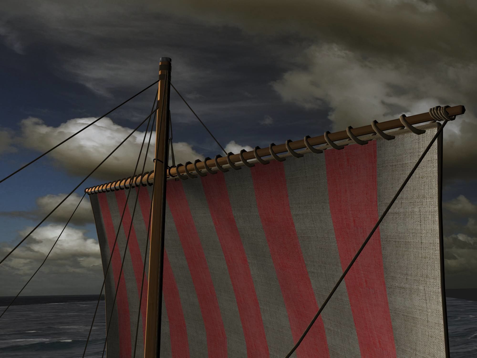 Viking Longship - Drakkar Low-poly 3D model_11