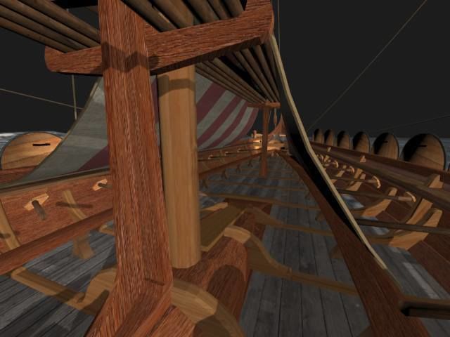 Viking Longship - Drakkar Low-poly 3D model_7