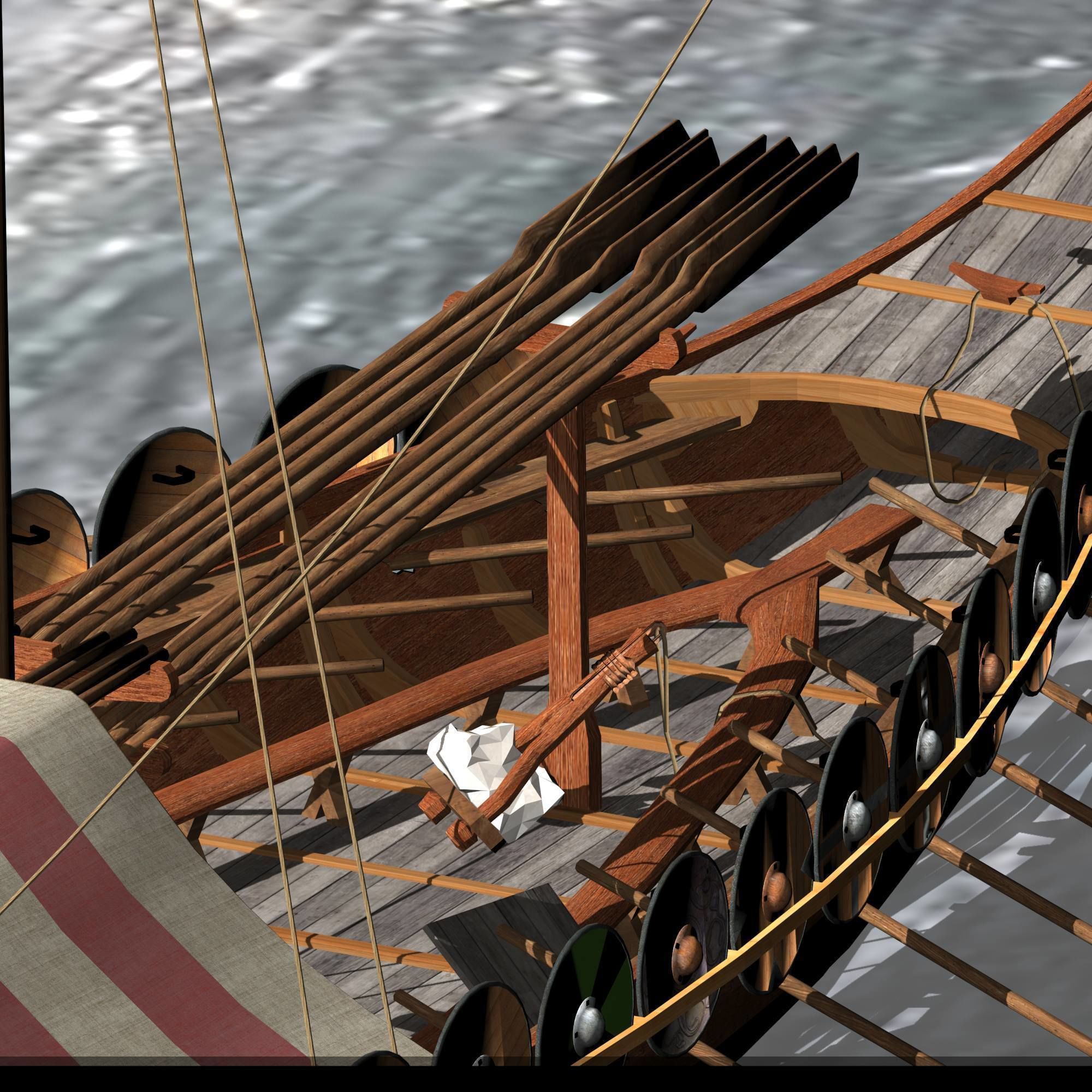 Viking Longship - Drakkar Low-poly 3D model_20