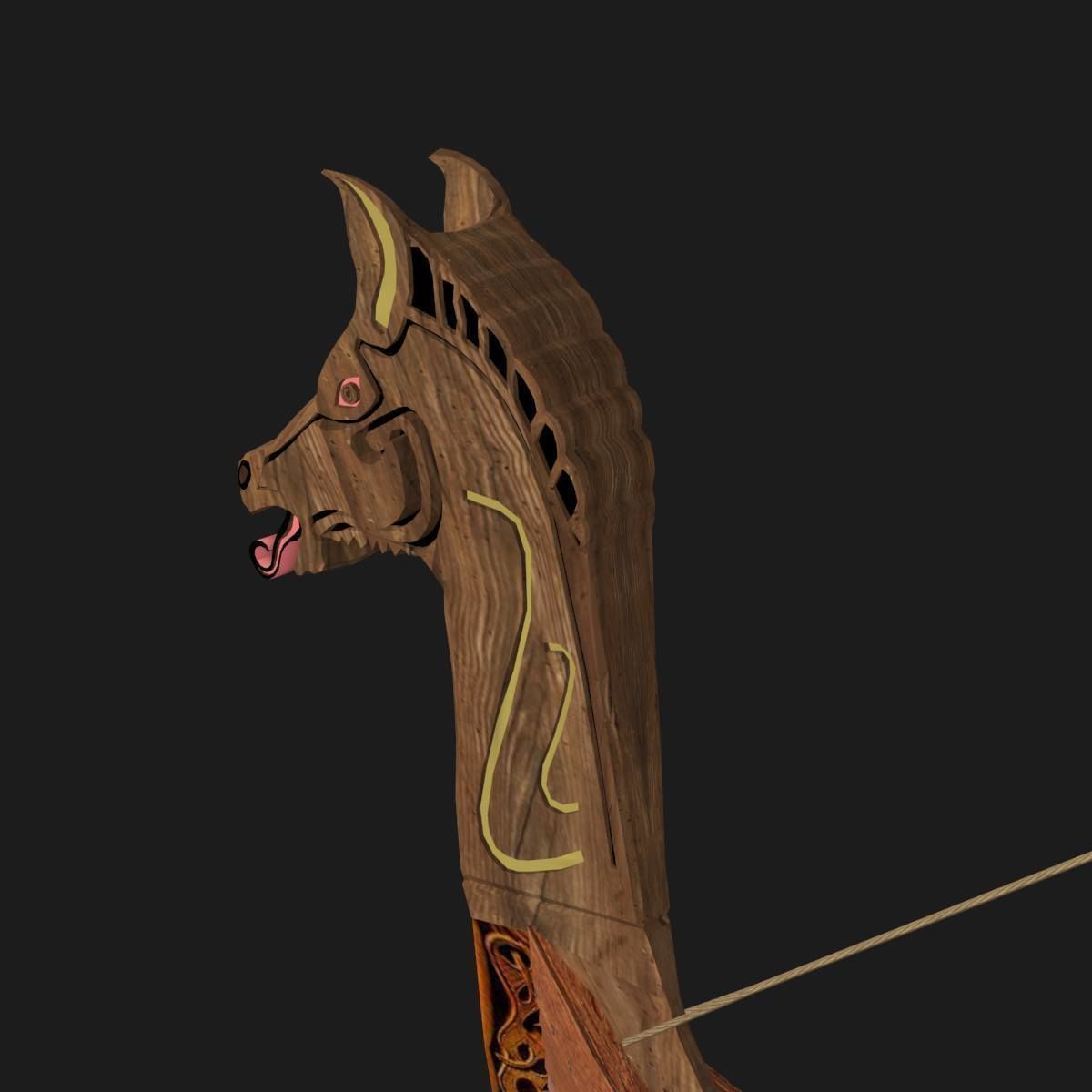 Viking Longship - Drakkar Low-poly 3D model_10