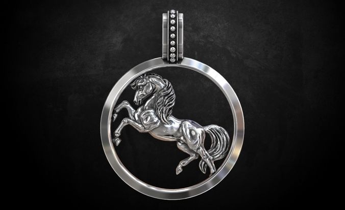 Pendant with a horse stylish 233 3D print model