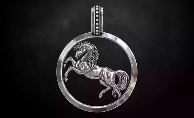 Pendant with a horse stylish 233 3D print model