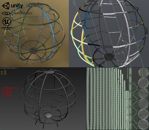 Children playground Low-poly 3D model