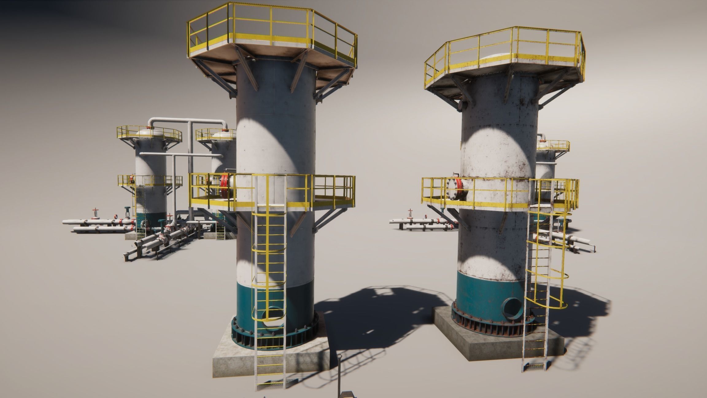 Industrial Vertical Vessel PBR Game Ready Low-poly 3D model_16