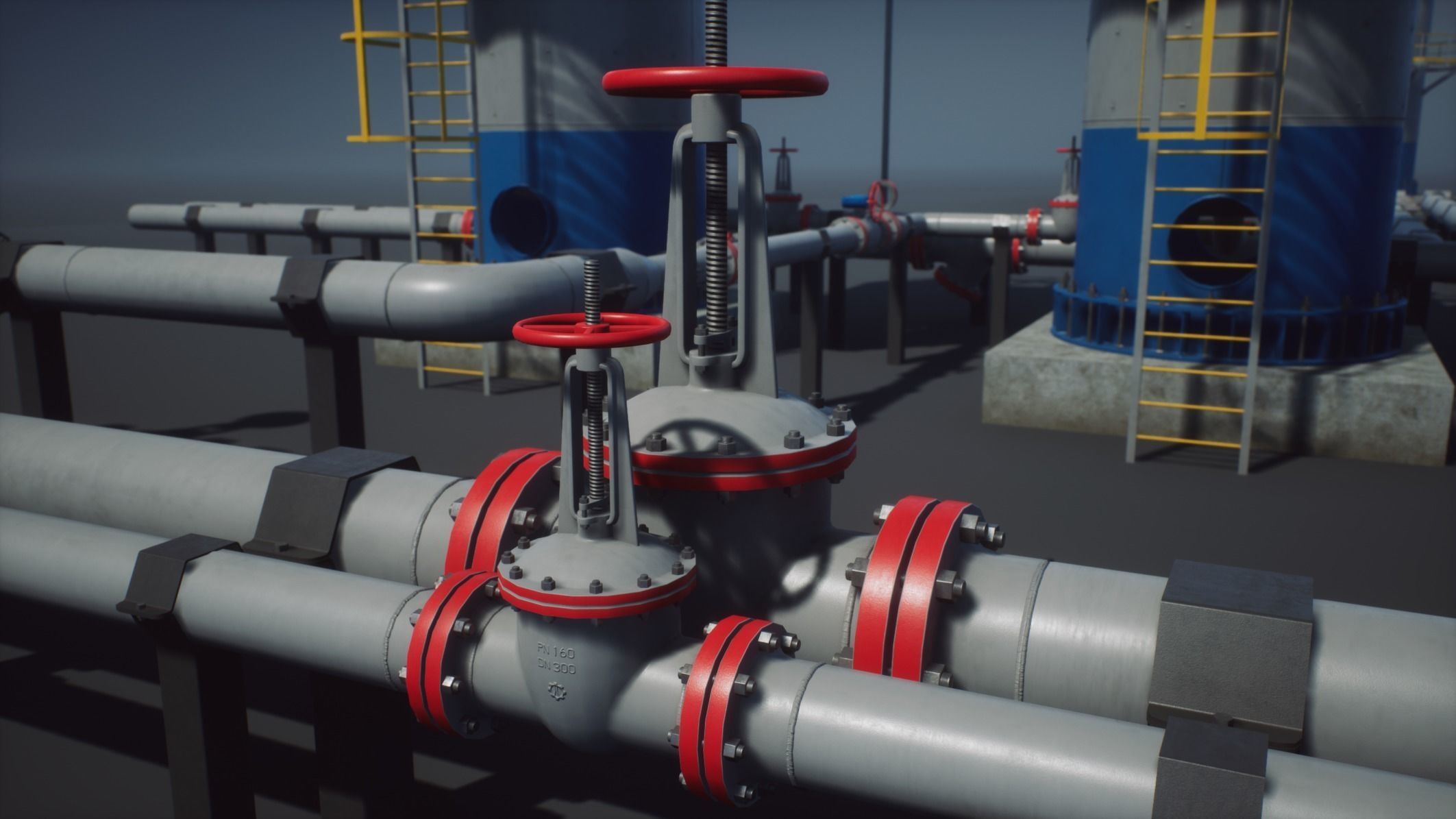 Industrial Vertical Vessel PBR Game Ready Low-poly 3D model_14