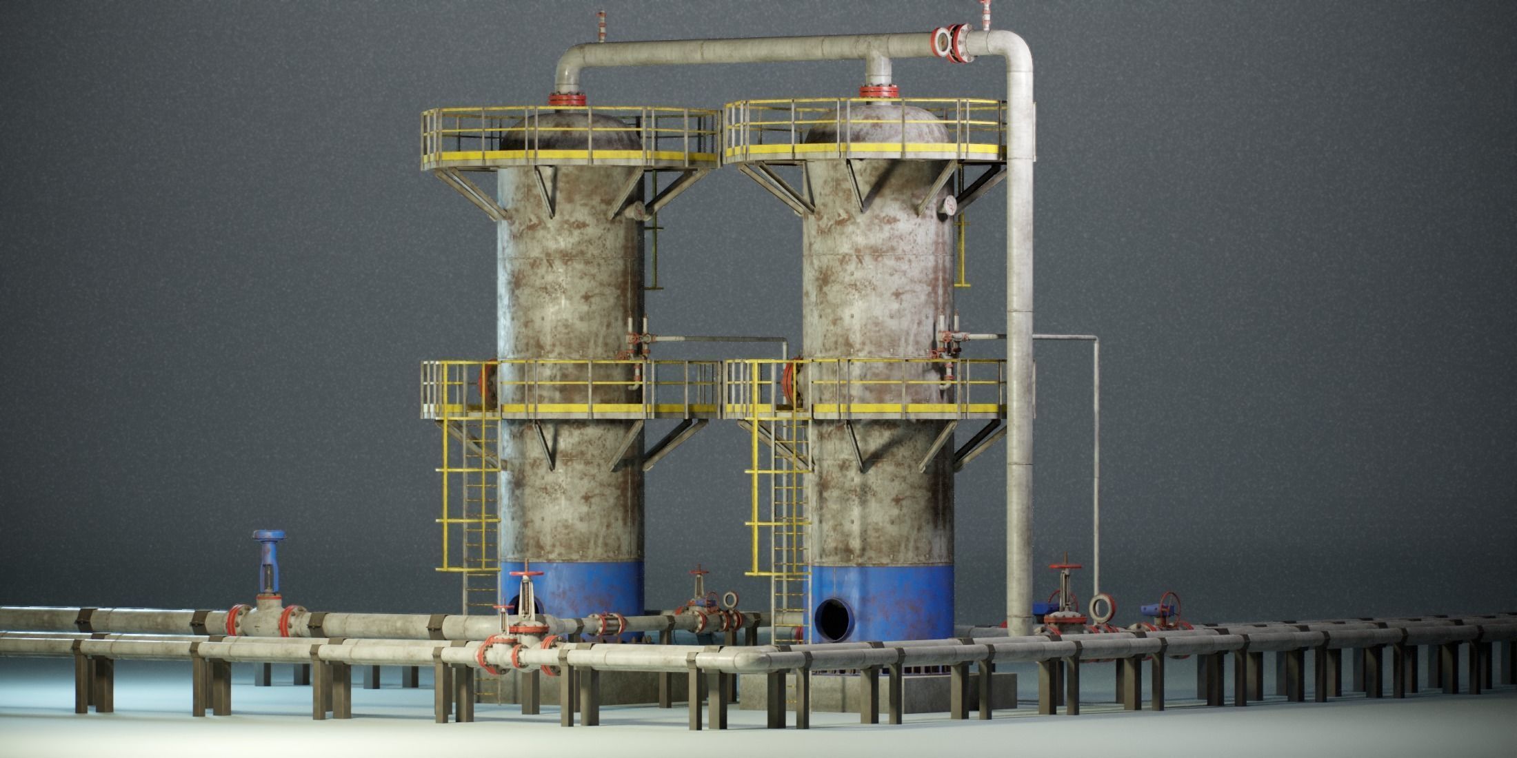 Industrial Vertical Vessel PBR Game Ready Low-poly 3D model_2