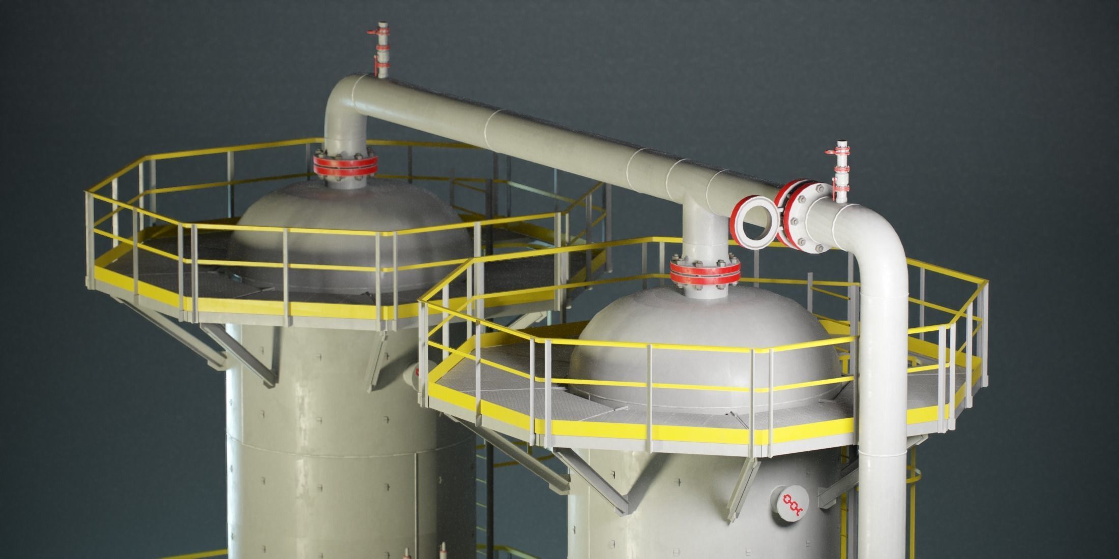 Industrial Vertical Vessel PBR Game Ready Low-poly 3D model_5