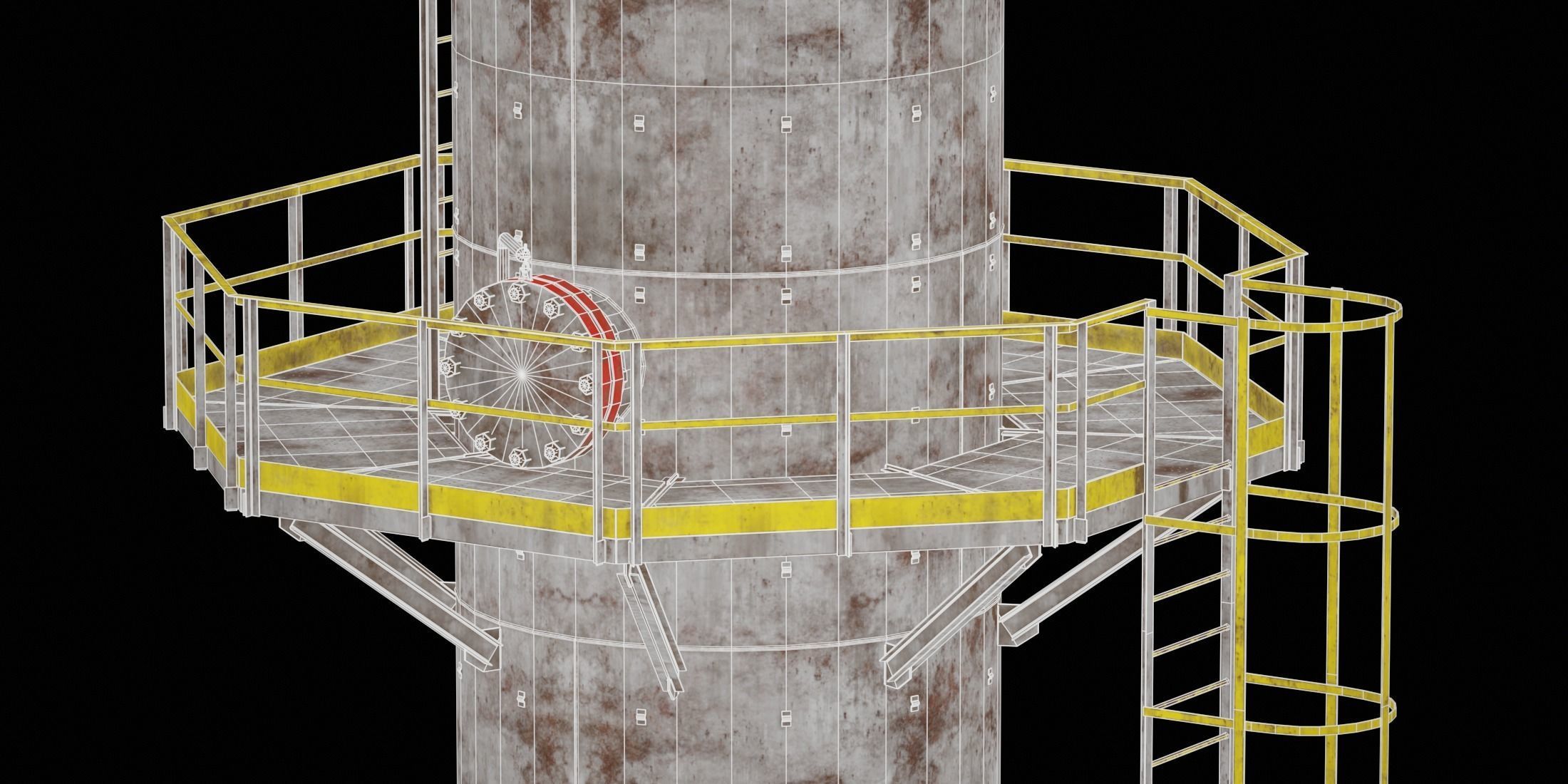 Industrial Vertical Vessel PBR Game Ready Low-poly 3D model_18