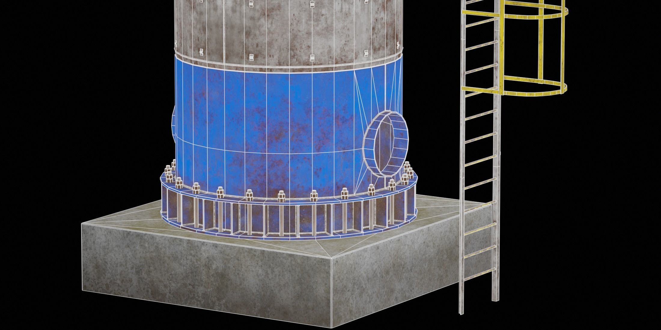 Industrial Vertical Vessel PBR Game Ready Low-poly 3D model_17