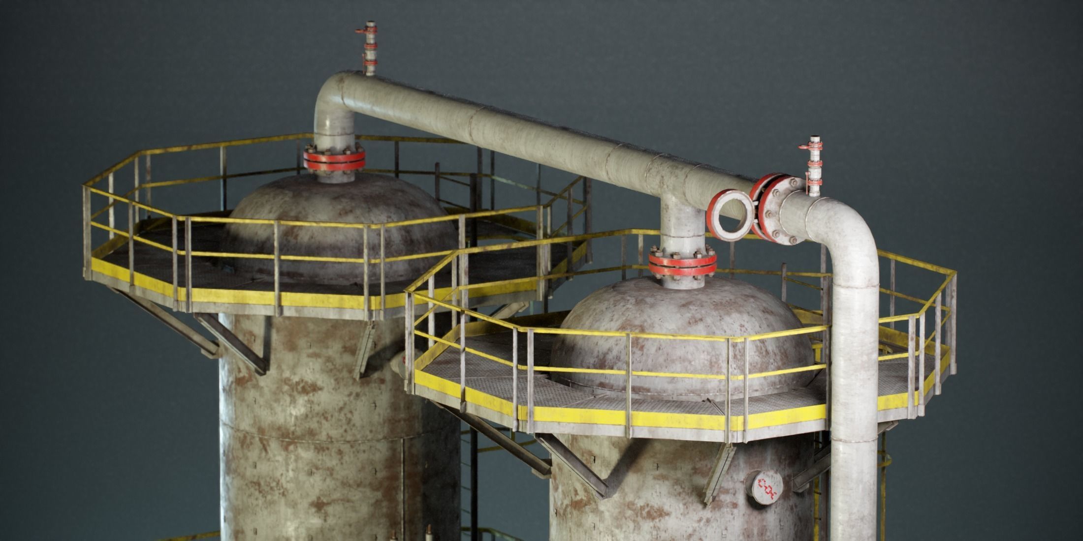 Industrial Vertical Vessel PBR Game Ready Low-poly 3D model_4