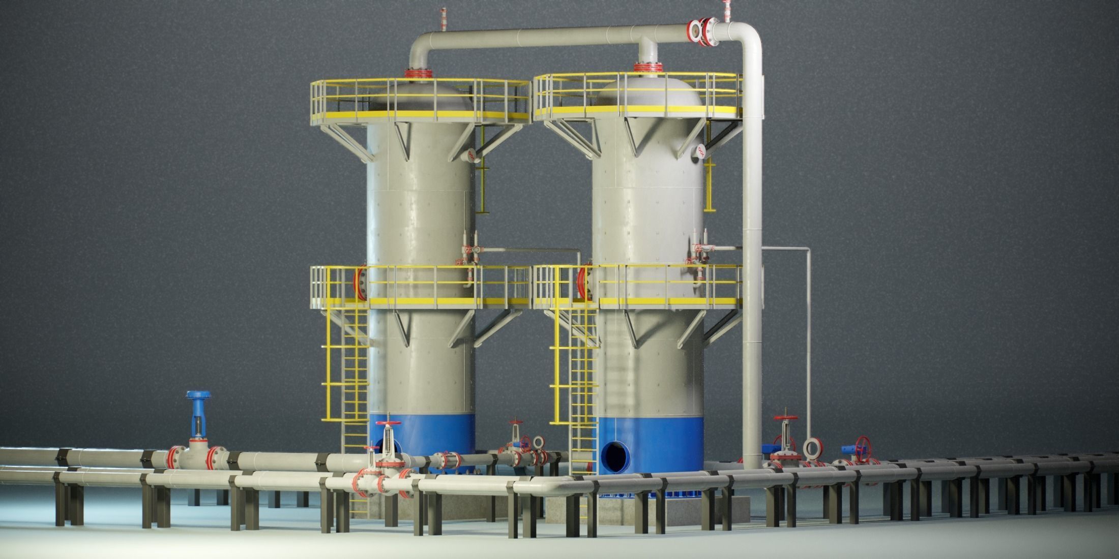 Industrial Vertical Vessel PBR Game Ready Low-poly 3D model_3
