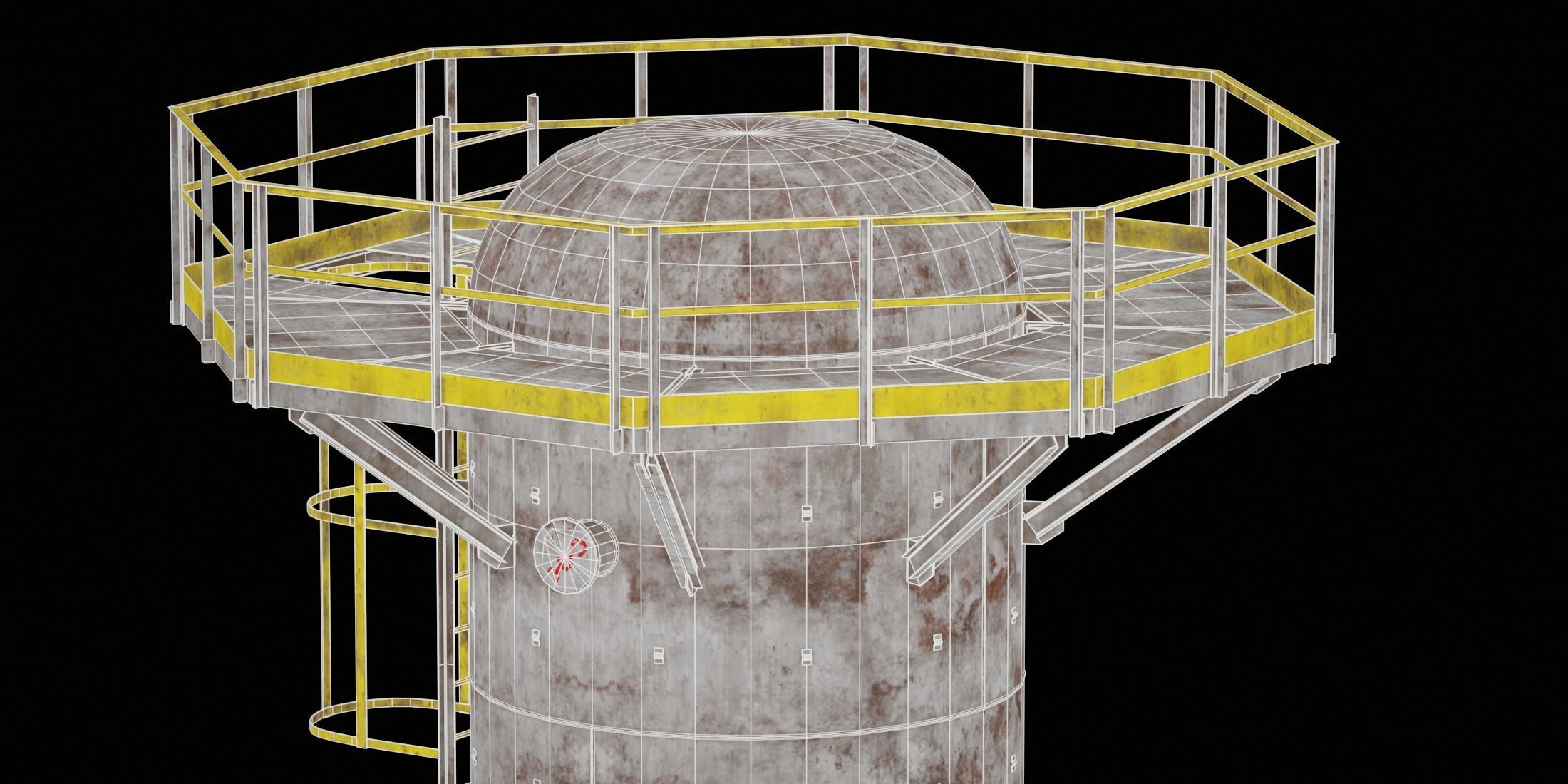 Industrial Vertical Vessel PBR Game Ready Low-poly 3D model_19