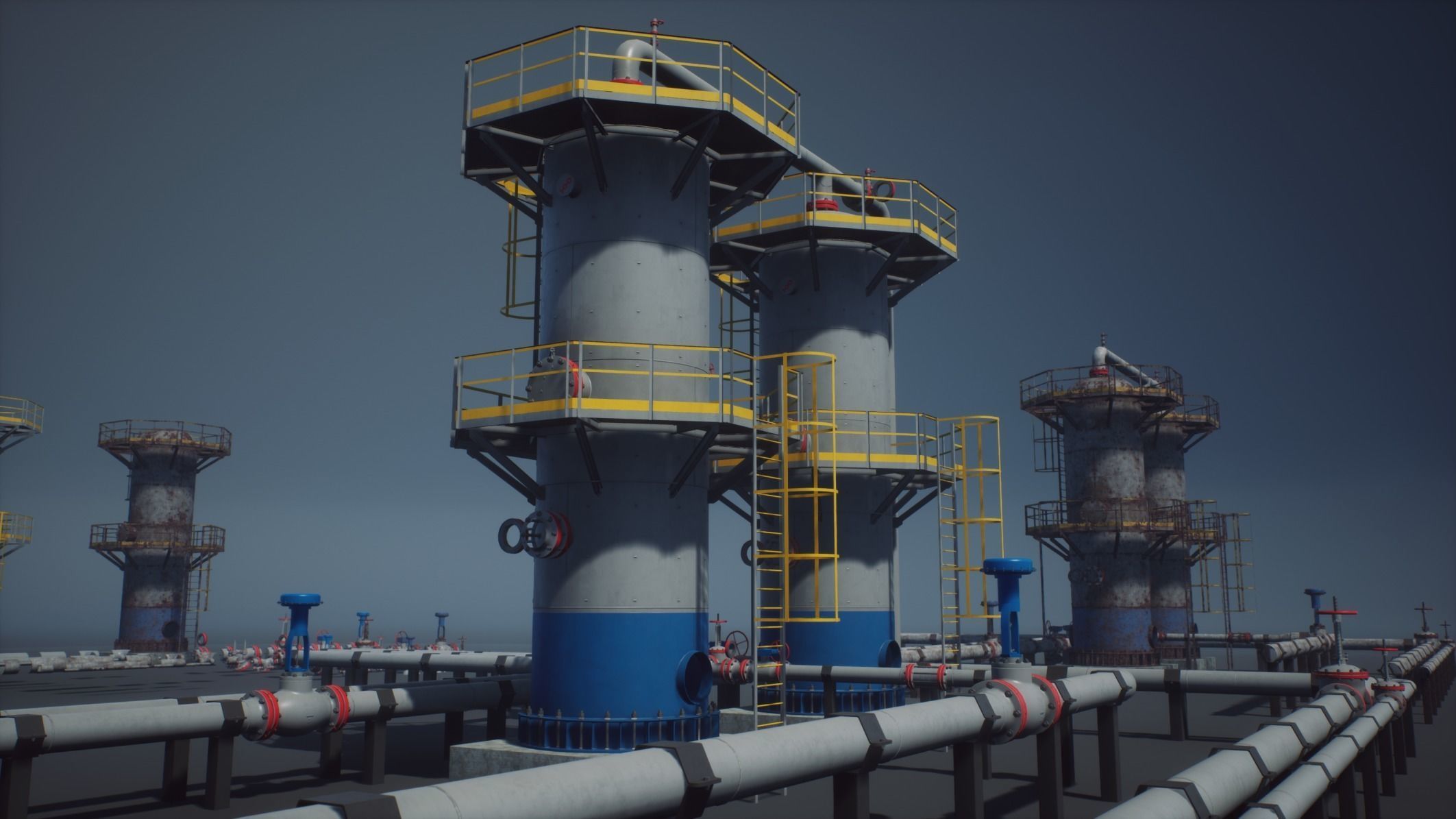 Industrial Vertical Vessel PBR Game Ready Low-poly 3D model_12