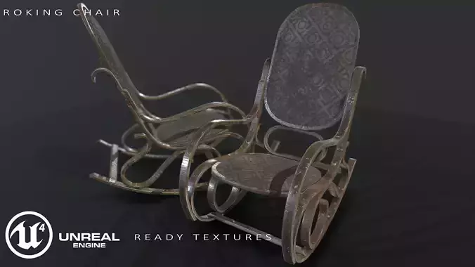 Rocking chair Low-poly 3D model