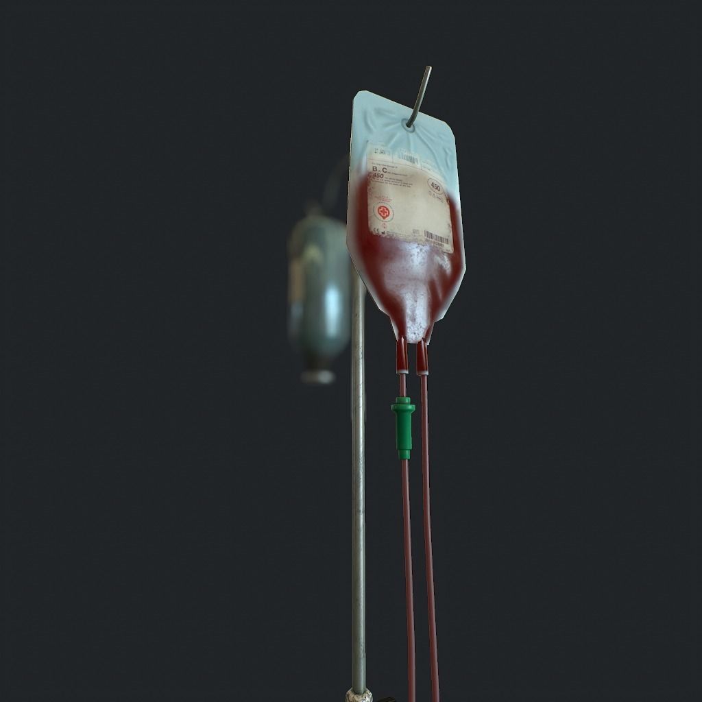 Infusion pbr iv drip stand Low-poly 3D model_6