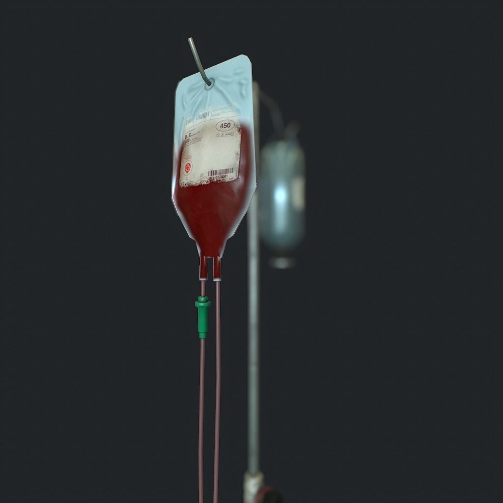 Infusion pbr iv drip stand Low-poly 3D model_7