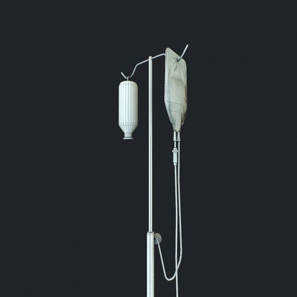 Infusion pbr iv drip stand Low-poly 3D model_14