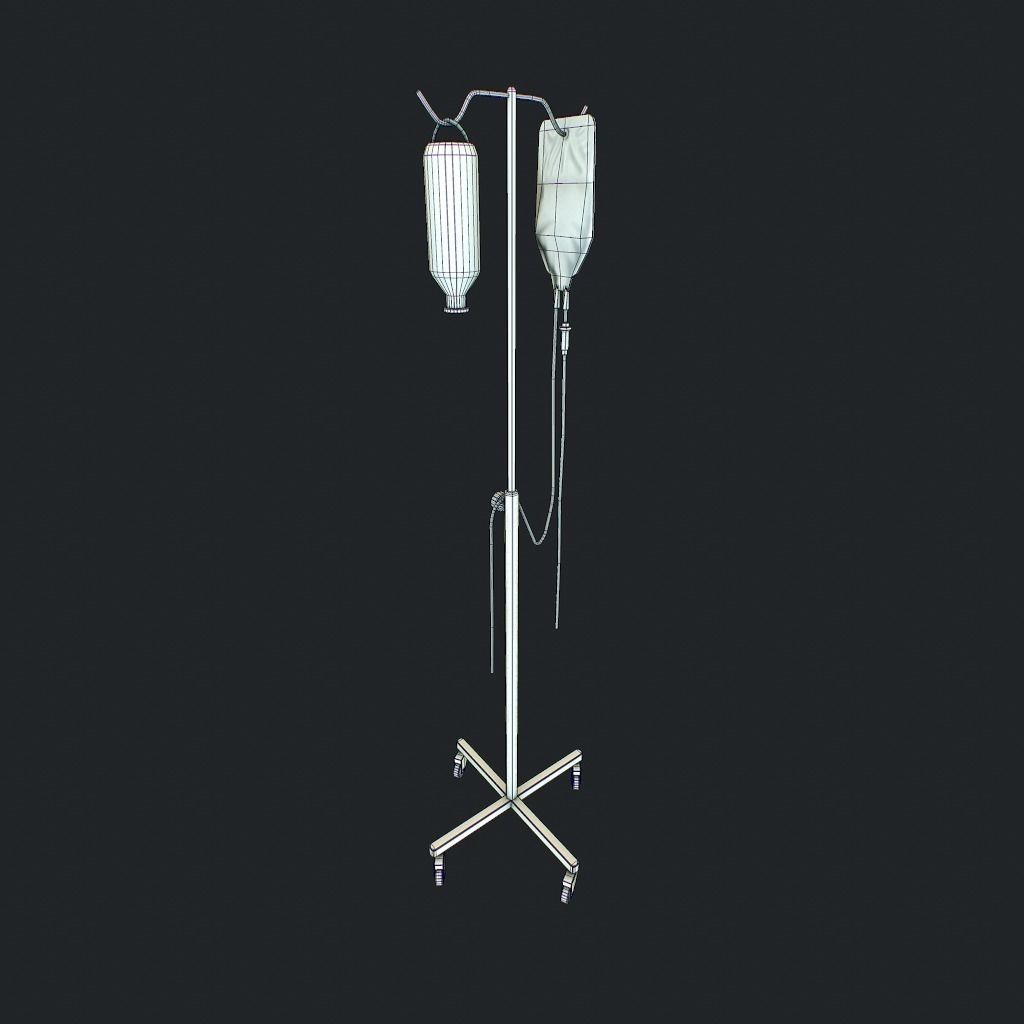 Infusion pbr iv drip stand Low-poly 3D model_10