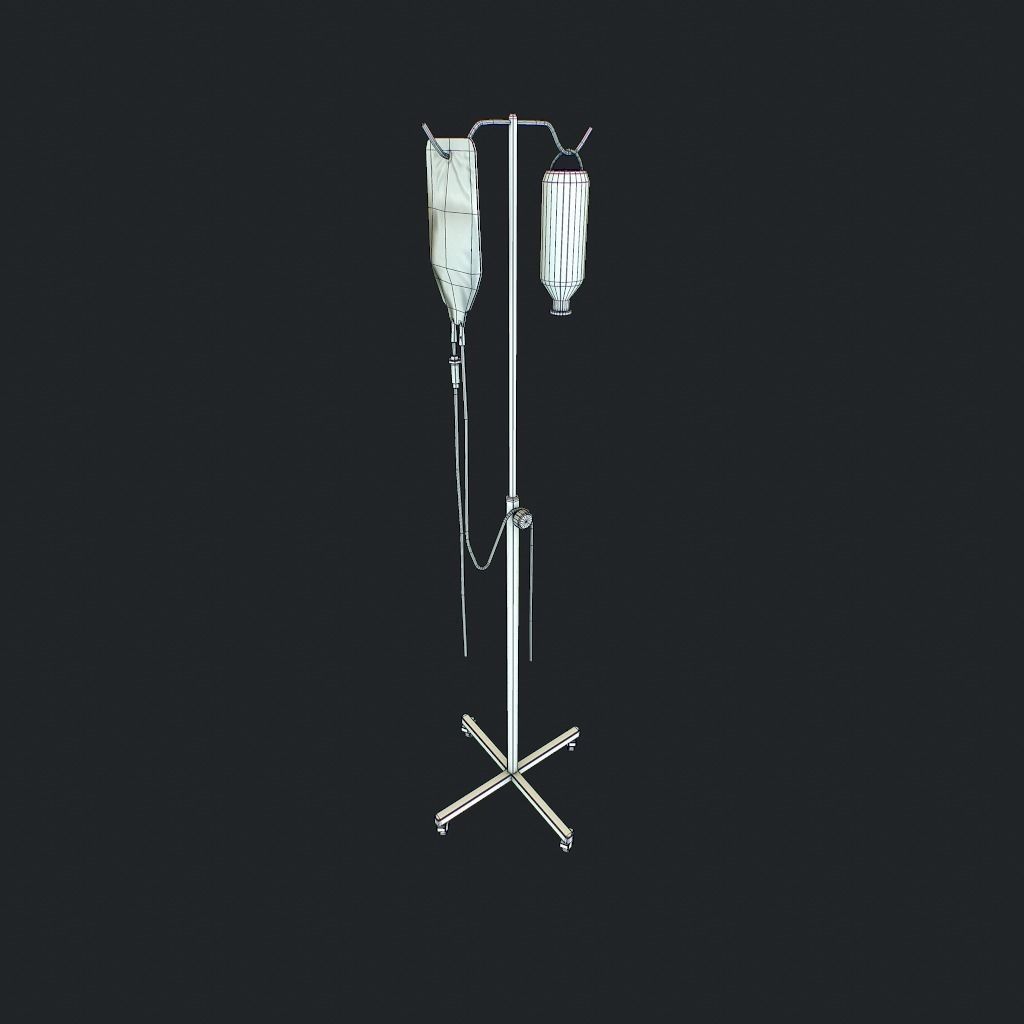 Infusion pbr iv drip stand Low-poly 3D model_11