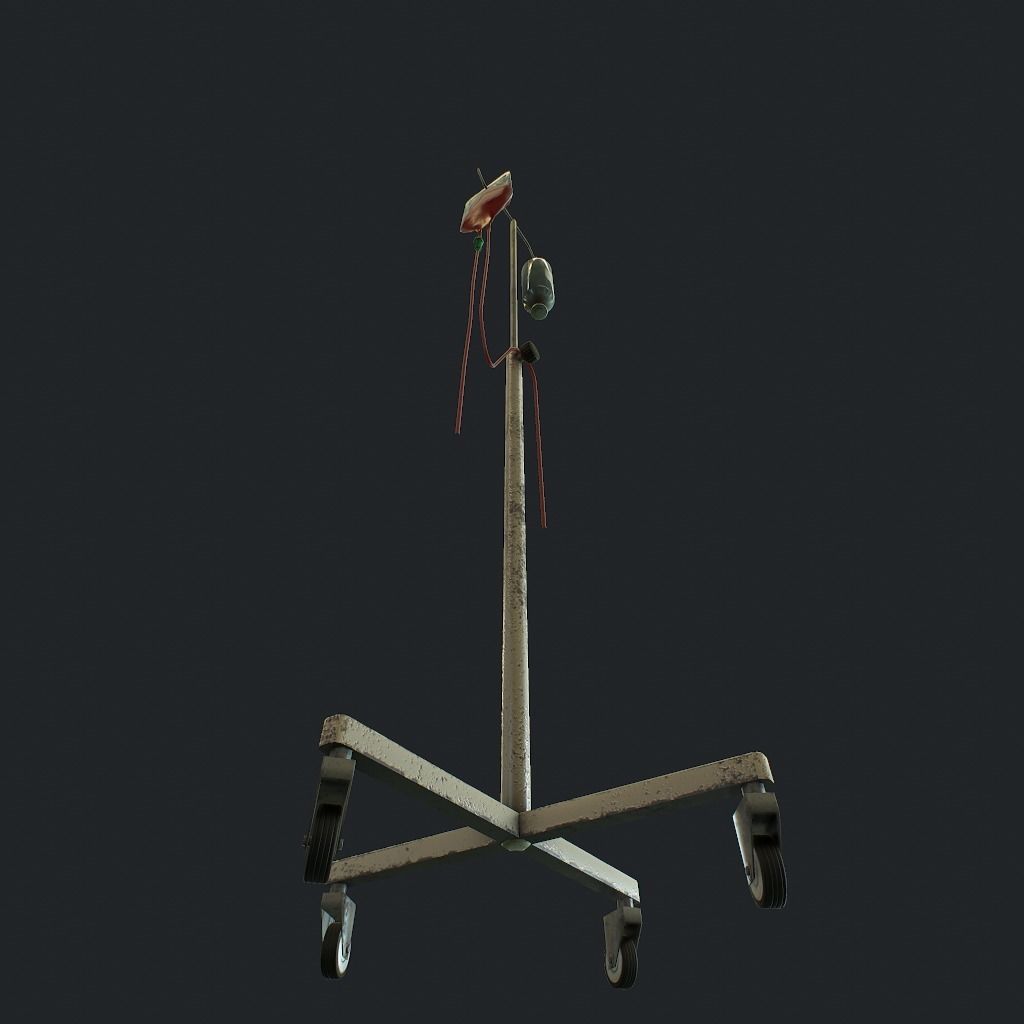 Infusion pbr iv drip stand Low-poly 3D model_4