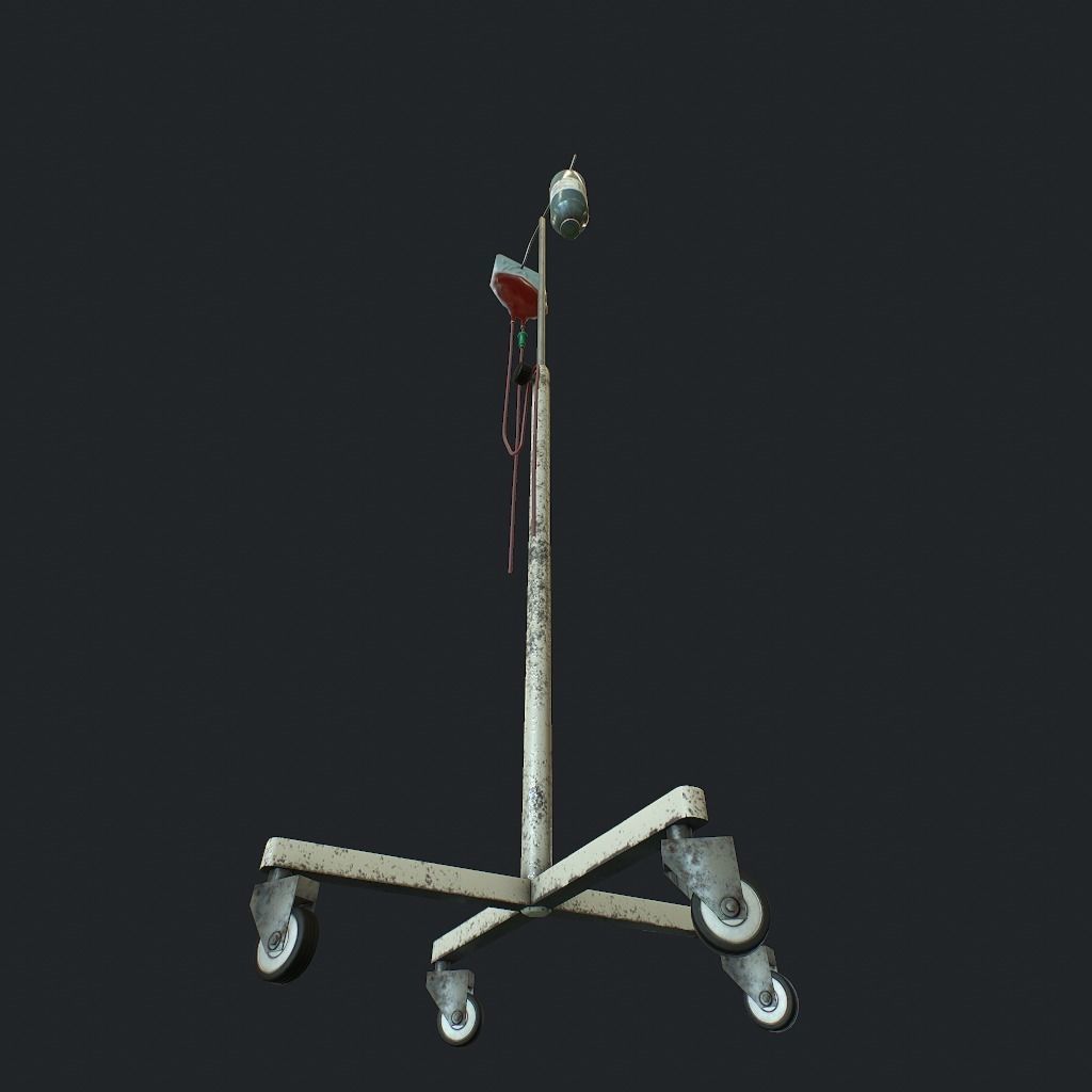 Infusion pbr iv drip stand Low-poly 3D model_5